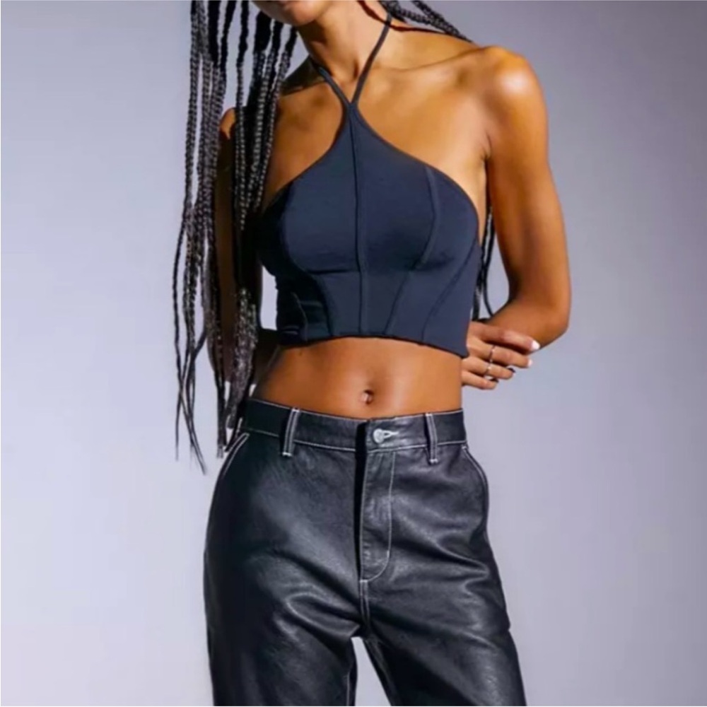 NWOT UO Colette Black Halter Crop Top